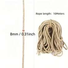 32.8 Ft Natural Jute Rope Multifunctional For Cat Scratching Post, DIY Crafts, Gardening, And Home Decor - Brown - View 15