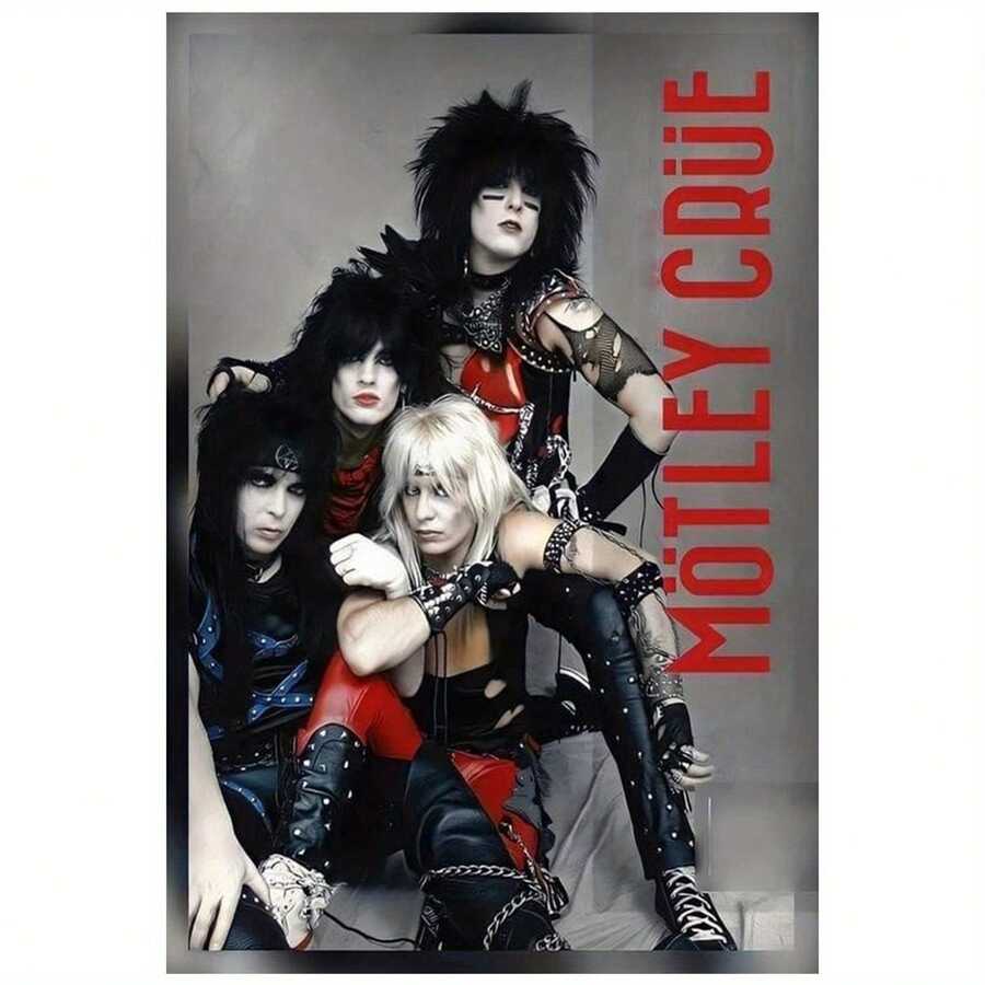 Motley Crue 'Shout At The Devil' Canvas Wall Art Poster, Unframed Perfect For Clubs, Cafes, Restaurants, Hotels, Homes, Offices & Bedrooms - Multicolor - View 1