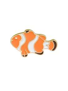 1/6pcs Alloy Cartoon Whale Brooch, Cute Ocean Series Adjustable Decorative Badge, Metal Versatile Clothing & Backpack Pin - Multicolor - View 13