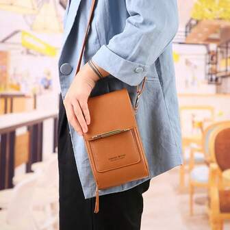 Bolso bandolera para mujer con bolsillo para teléfono con pantalla táctil, bolso cruzado lindo, monedero de cuero suave, cartera pequeña asequible, cartera mini, bolso bandolera para mujer