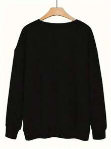 New Years Outfit WomenWomen'S VENEZOLANA Sweatshirt - Black With Colorful Lettering, Soft Crewneck Pullover For Everyday & Special Occasions, Fall/Spring Sweater For Heritage Pride Fits, Spring Fall Apparel, Playful Graphic Design, Comfortable Fit, Durable Casualwear, Spring Fashion, Cartoon Print, Breathable Material, Stylish Top, Cultural Pride WearLoose And Comfortablenew Years Outfit Women - Black - View 2