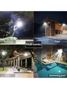户外太阳能灯，带遥控器的LED太阳能安全灯，太阳能供电，自动黄昏至黎明传感器防水，适用于庭院、阳台、车库、花园的等效LED泛光灯 - 太陽能燈 - 查看 2
