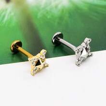 2~4PCS 16G 316L Pushin Lip Rings Butterfly And Bee Nose Stud Rings Top Push In Threadless Surgical Steel Flat Back Nose Rings Studs For Womens{"Color_name":"SilverGoldZHD"} - SilverGoldZHD - View 6