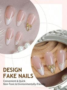 24pcs Ombre Color Nail Stickers, Medium Square Shape, Minimalist Style, Smooth Surface, Full Coverage, Suitable For Women And Girls Daily Wear Nails Nail Supplies - Multicolor 24 - View 8