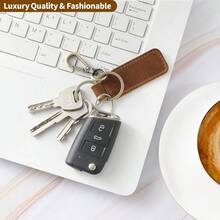 JackandChris Genuine Leather Car Keychain Universal Key Fob Keychain Leather Key Chain Holder For Men And Women JC306 - Brown - View 5
