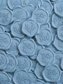 20/30/50/100 Pcs Winter Wax Seal Stickers, Wedding Invitation Envelope Seal Stickers, Self Adhesive Envelope Seals, Perfect For Wedding, Invitation, Envelopes, Gift Wrapping, Christmas Gift - Dusty Blue - View 1