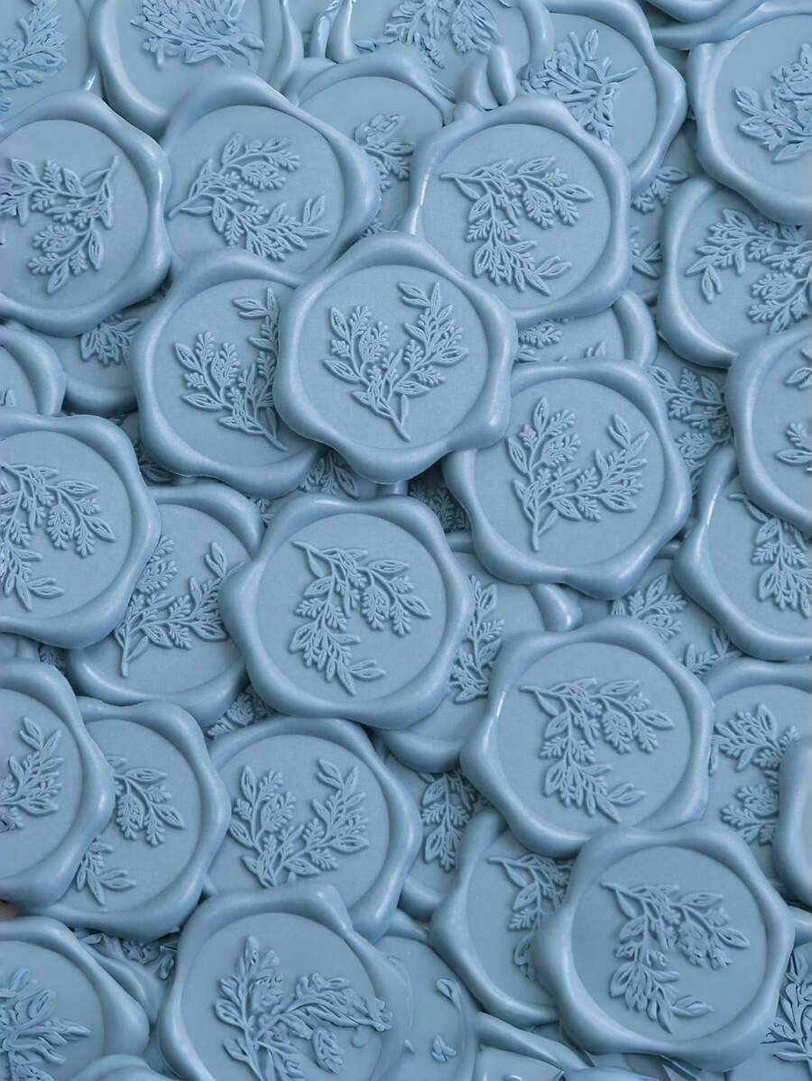 20/30/50/100 Pcs Winter Wax Seal Stickers, Wedding Invitation Envelope Seal Stickers, Self Adhesive Envelope Seals, Perfect For Wedding, Invitation, Envelopes, Gift Wrapping, Christmas Gift - Dusty Blue - View 1