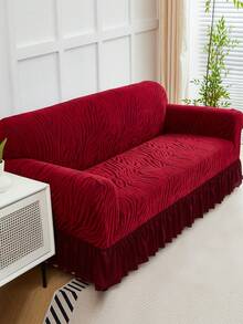 1pc Jacquard Skirt Style Elastic Sofa Cover Thicken Anti-Slip Sofa Slipcovers For Living Room Bedroom Outdoor Sofa Protection Pet Stain Prevention 4-Season Sofa Seat Cushion Cover For L-Shaped Single Seat Recliner And 1/2/3/4 Seater Sofas Autumn Home Decor Sofa Throw Cover All Seasons Easy To Install And Remove