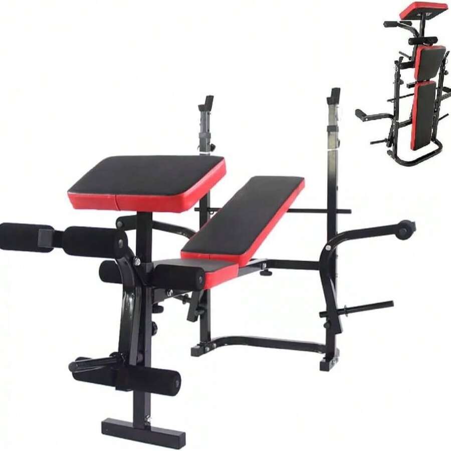 Foldable Weight Bench, Multi Press Workout, Sit Up, Leg Extension, Home Gym, Fitness Centre - Black - View 1