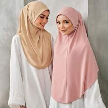 Hijab Musulmán Listo para Usar de Talla Grande XL, Pañuelo Instantáneo de Jersey, Turbante Ligero, Proveedor de Chal Malayo - color 14 - Ver 3
