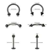 BLISI G23 Solid Titanium Eyebrow Piercing Jewelry, Gokd Black Rose Gold Silver Pink Rainbow Eyebrow Rings 16G Curved Barbell,Tiny Vertical Labret Lip Jewelry Rook Piercing Jewelry For Women And Men{Inchcolor_nameinch:Inch8pcsNosePiercing-Blackinch} - 8件鼻環-黑色 - 查看 3