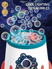 Creative Bubble Machine - Spaceship Bubble Machine & Whale Bubble Machine, Electric Bubble Blower Toys With Music For Indoor & Outdoor Summer Party, Automatic Bubble Blower Toys For Children Aged 3+ - Multicolor - View 3