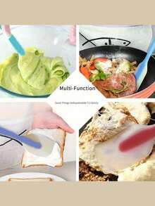 1 pieza/Azul 1 pieza/Rosa 1 pieza/Morado 1 pieza/Rosa claro 1 pieza/Rosa oscuro Juego de cucharas de silicona premium - Utensilios de cocina antiadherentes y resistentes al calor, aptos para cocinar, hornear, grado alimentario, seguros para lavavajillas - Ideal para chefs y reposteros en el hogar - Perfecto para uso diario y como regalo