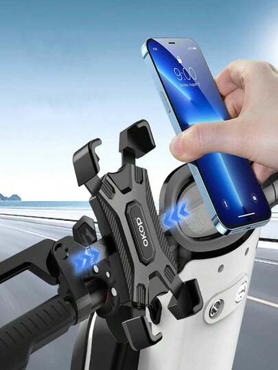 حامل هاتف للدراجة النارية 1 قطعة، حامل هاتف للدراجة بتصميم مخلب قوي 4 أظافر، متوافق مع الدراجات والدراجات النارية والدراجات الكهربائية والعربات، مع تركيب سهل على مقود المرآة الخلفية