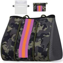 Large Multipurpose Neoprene Beach Tote Bag With Inner Pocket Women/Pool - A3綠色升級版 - 查看 6