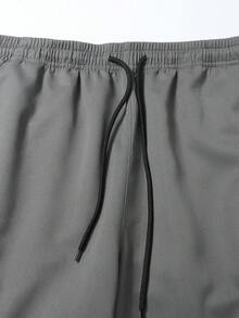 Men's Casual Lightweight Outdoor Cargo Pants With Drawstring Cuffs And Multiple Pockets, Summer Sports - Grey - View 5