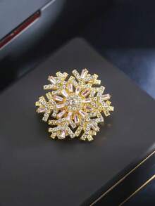 Luxuriöse drehbare Schneeflocken-Brosche, Anzugaufnäher Accessoire