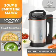 SUPERLEX Soup Maker 1.8L Variable Capacity, 25 Minutes Quick Cooking, With Smart Touch Convenient Control, 1000W Motor, Stainless Steel Pot Easy Clean Design, Suitable For Family/Single Use - UK Plug(220-240V) - View 2