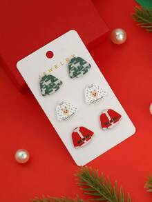 Christmas Women's Earrings, Fashionable Petite Christmas Reindeer Earrings, Cute Acrylic Printed Earrings, Christmas Earrings