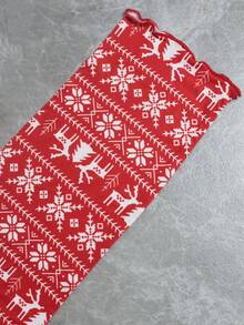 2 piezas Conjunto de pijama de mujer casual con estampado de Feliz Navidad y Año Nuevo, de punto acanalado con cordón, de manga larga y pantalones, adecuado para uso en casa, ropa de invierno - Rojo - Ver 8