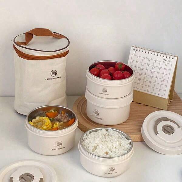 304 Stainless Steel Bento Lunch Box, Microwavee, Insulated Meal Prep Container, Divided Compartments, Suitable For Office Workers, Students, Outdoor