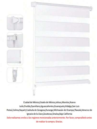 Persiana Doble Capa 80x180 Cm,60*180Cm,100*180Cm Enrollable