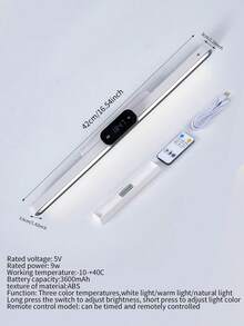 1 pezzo Lampada da scrivania creativa LED cool con display dell'ora, lampada da tavolo ricaricabile per la cura degli occhi per lettura e scrittura degli studenti, lampada da parete per camera da letto, luce per specchio armadio, lampada da comodino portatile per dormitorio