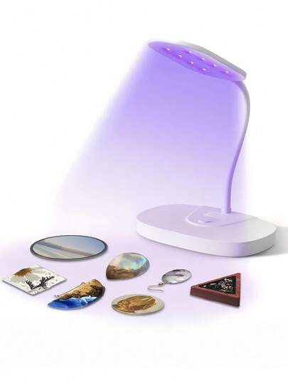 8-LED 12W UV-hartshärdningslampa - Hopfällbar UV-hartshärdningslampa, lämplig för UV-hartskit - Bärbar LED-hartshärdningslampa för smyckestillverkning och hantverk