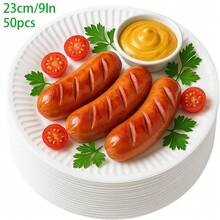 Products Paper Plates - Uncoated White Plate - Use For Foodware, Events, Activities, Crafts Projects And More - - And Disposable - 15cm/6In - 23cm/9In - 50/100 Pack - White - View 15