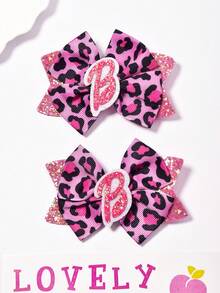 2 Stücke Glitzer Leoparden Muster Fischmaul Haarspangen, süß und Haaraccessoires, farbig und modisch, geeignet für den täglichen Gebrauch, Geschenk zum Schulanfang, Geburtstag, Halloween, Weihnachten, Neujahr