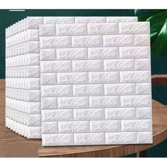 1 pieza Papel tapiz de pared con patrón de ladrillos de espuma 3D, pegatinas de pared de espuma 3D a prueba de agua, para fondo de pared, dormitorio, sala de estar, papel tapiz, pegatinas de pared, decoración de pared, decoración de habitación, decoración de dormitorio