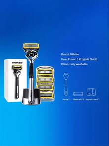 Gillette Fusion5 ProGlide Shield Razor (1 Handle, 5 Refills, Magnetic Stand) - Multicolor - View 7