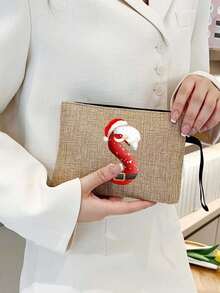 Linen Tote Bag, Including A Printed Initials A-Z Tote Bag And A Printed Small Bag, Letters, Flowers, Christmas Gift, Mother'S Day Gift, Personalized Gift Package, Yellow Linen BlackTote Bag With Black Buckle, Combination Of Small And Large Bags, Suitable For Weddings, Birthdays, Beaches, Holidays - Multicolor - View 7