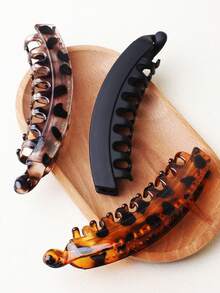 2 pezzi Fermagli per capelli casual con stampa leopardata, eleganti fermagli a banana, accessori per capelli vintage, fermagli a pinza per coda di cavallo, fermagli per capelli