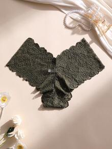 6条装女士性感蕾丝拼接无缝低腰三角裤，柔软舒适透气，适合瑜伽、运动和日常穿着 - 彩色 - 查看 5