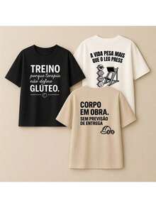 Kit Of 3 Women's Gym T-Shirts, Long And Wide Fit, Oversized Style, 100% Cotton, Gym Top - Nhiều màu - Xem 3