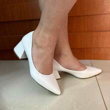SHOW SHOW 5 CM BLOCK HEEL SCARPIN - WHITE VARNISH - View 3