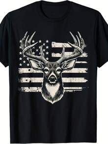 Deer Hunting USA Flag An T-Shirt - Style 18 - View 1