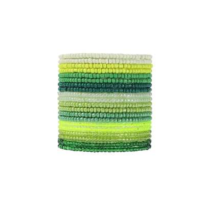 18-20PCS Colorful Bohemia Seed Beaded Bracelets Set Stackable Boho Stretch Bangle Bracelets Multilayer Boho Anket Concert Summer Beach Vaction Surf Jewelry Accessory{"Color_name":"Green-20pcs"}