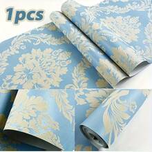 Super lange nicht-klebende Tapete - Europäischer Blumen 3D-Textur - Klebstoff erforderlich, einfach zu installieren - abnehmbare moderne Heimdekoration Tapete (1 Rolle Größe: 950cm X 53cm / 374in X 20,87in) - geeignet für große Wände und Decken, Wandbild Tapete, Schlafzimmer Tapete, Wandmalerei, mexikanischer Stil