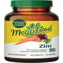 MegaFood Zinc Supplements - Vegan Immune Support Supplement With 225 Mg High Potency Fermented Zinc - Made With Real Food - Gluten-Free, Kosher - 60 Tablets, 60 Servings - Tên hương vịA - Xem 1
