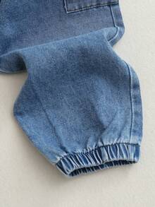 3pcs/Set Boys Spring/Autumn Denim Jacket Outfit, Including Long Sleeve T-Shirt And Jeans, Casual Holiday Wear