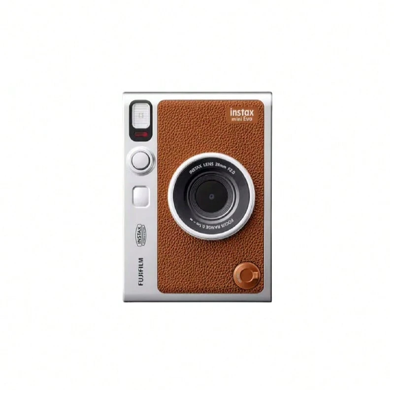 FujiFilm Kamera Polaroid Mini EVO dengan pencetakan instan, konektivitas telepon Bluetooth, filter film retro, dan desain perjalanan portabel - Coklat (Tipe-C) - View 1