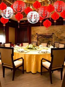 16个/套 梅花图案装饰纸灯笼，樱花主题灯笼，适用于家居装饰、餐厅、派对、婚礼装饰 - 彩色 - 查看 10