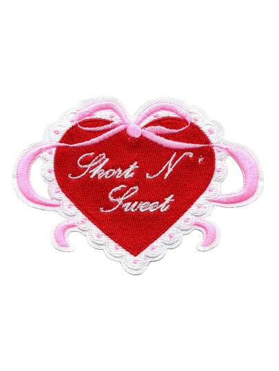 1PC Cutesy Heart With Bow Patch Sweet Love Embroidered Iron On