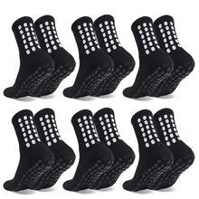 6 Pairs Grip Soccer Socks Colorful Non Slip Sports Football Basketball Hospital Yoga Socks For Men Women{"Size_name":"OneSize","Color_name":"6PairsBlack"} - 6 cặp màu đen - Xem 2