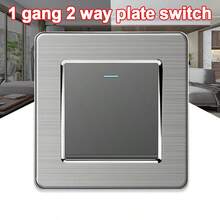 2 Way Light Switch 1 Gang LED Lightswitches Push Toggle Control Wall Mounted - Grey - View 2