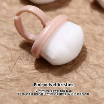 3pcs Soft & Comfortable Finger Brush, Convenient Ring Design, Easy To Remove Nail Dust & Fine Hair On Hands & Feet, Manicure Cleaning Tool