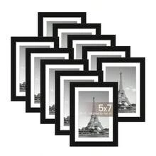 3个木制相框，适合照片墙，尺寸分别为10x15、13x18、15x20、20x25英寸，可放置于桌面或悬挂于墙上，是照片装饰和纪念礼品的理想之选。 - 黑色 - 查看 1