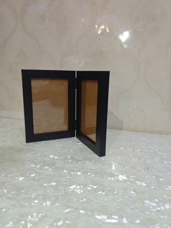 1pc Wooden Density Board Two-In-One Frame, Photo Frame, Display Stand For 5-Inch, 6-Inch,7-Inch Pictures, For Home Room Living Room Office Decor, Mother's Day New Year Easter Gift